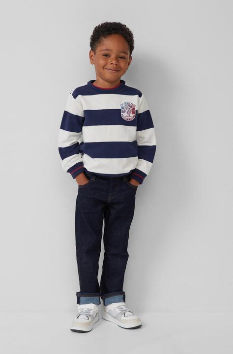 Produktbild s.Oliver Sweatshirt Gestreiftes Sweatshirt mit Rippbündchen (116, 122)