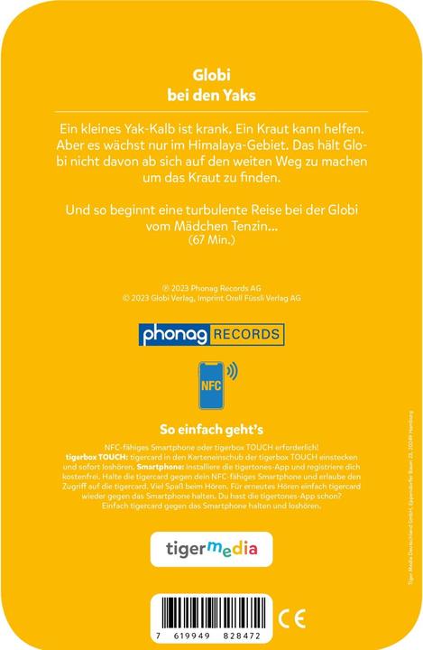 Produktbild Tigermedia tigercard - Globi bei den Yaks (Schweizerdeutsch)