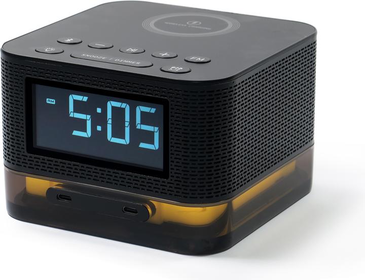 Hometime Bluetooth Speaker System with Alarm Clock and Wireless Charging Function
