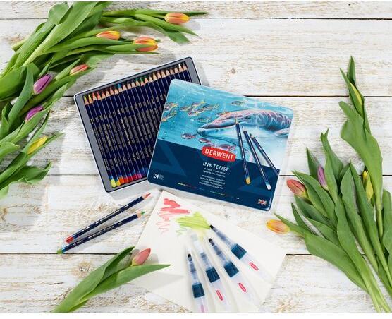 Immagine prodotto Derwent Matita colorata Inktense Set 24 astuccio in metallo (Multicolore, multicolore, 24 x)