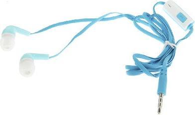 Hermex Câble Stéréo Bass in Ear Casque Micro + Fiche AUX plaquée or + ON OFF - Bleu (Filaire)