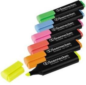 Produktbild Soennecken Leuchtmarker (Rot, Grün, Gelb, Rosa, Orange, Blau, 5 mm, 6 x)