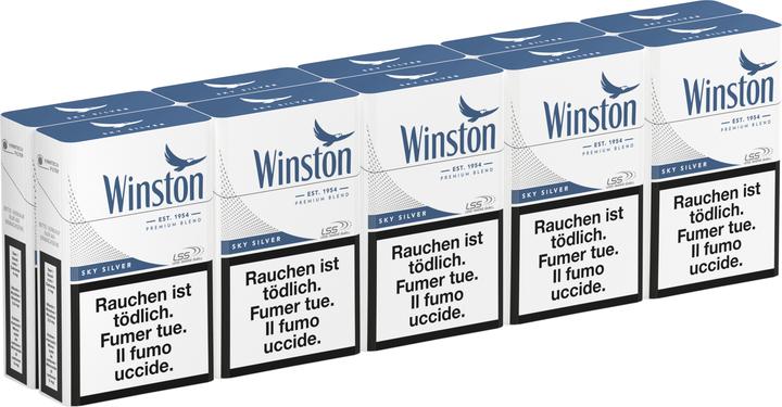 Actual product image Winston Sky Silver Box (10 pcs.)