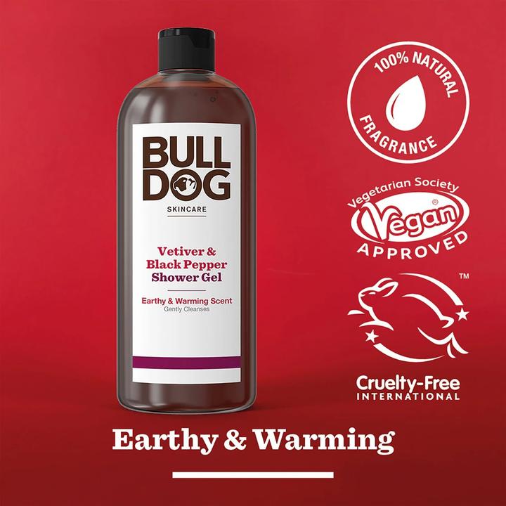 Image du produit Bulldog Gel douche poivre noir et vétiver Gel douche terreux et chaud 500ml (500 ml)