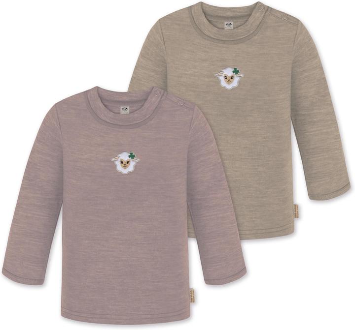 Produktbild Normani 2er Pack Baby Merino Longsleeve „Taupo" - 9473 (110, 116)