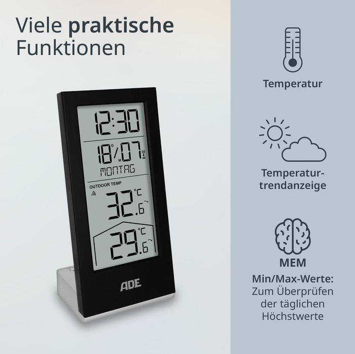 Image du produit ADE Station météo avec capteur extérieur sans fil