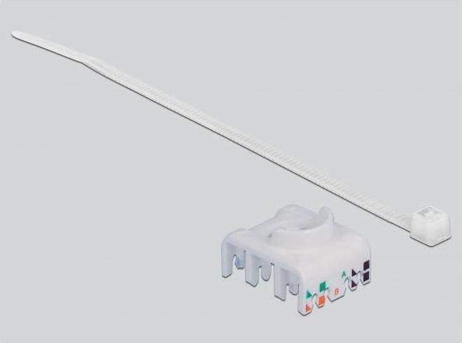 Image du produit Delock Hutschienenhalter mit Keystone Modul RJ45 Buchse Cat.6A LSA (Support de module Keystone)