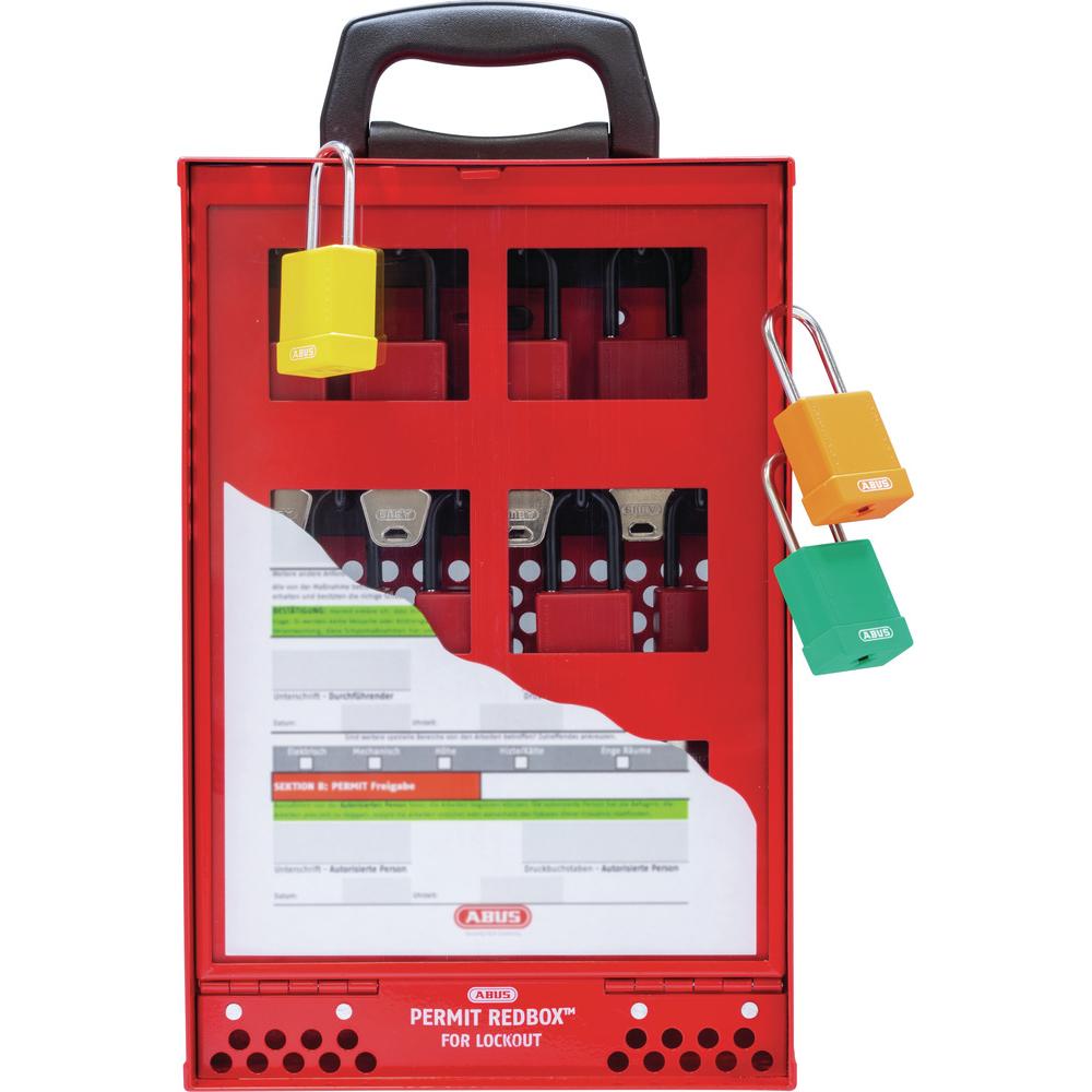 Thumbnail - Abus, Vorhängeschloss, LoTo B810 Permit Redbox + Wandhalter