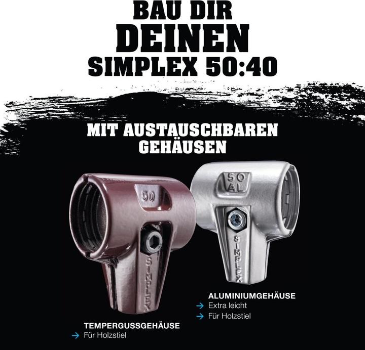 Actual product image Halder Soft faced hammer 430 50mm TPE soft/superplastic AL housing simplex (430 g)