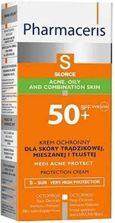 Produktbild Pharmaceris S Sonnenschutz für fettige Mischhaut MEDI ACNE PROTECT SPF 50+ 50ml (Sonnencreme Gesicht, SPF 50+, 50 ml, 50 g)