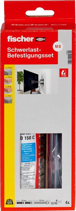 Produktbild Fischer Schwerlastbef.Set 150 C SBS Set M8 (Silver, 150 ml)