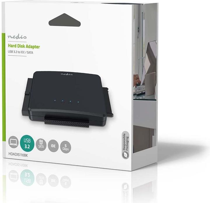 Produktbild Nedis Festplatten-Adapter | USB 3.2 Gen1 | 2.5 / 3.5 " | IDE + SATA | Netzstromversorgung