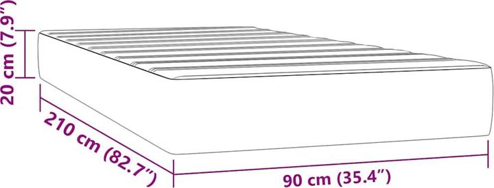 Image du produit vidaXL Taschenfederkernmatratze Hellgrau Samt (90 x 220 cm, Noyau de printemps)