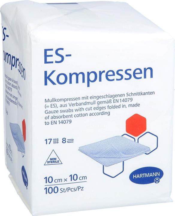 Produktbild Hartmann ES-Kompressen 10 x 10 cm unsteril Mullkompressen, 100 St. Kompressen