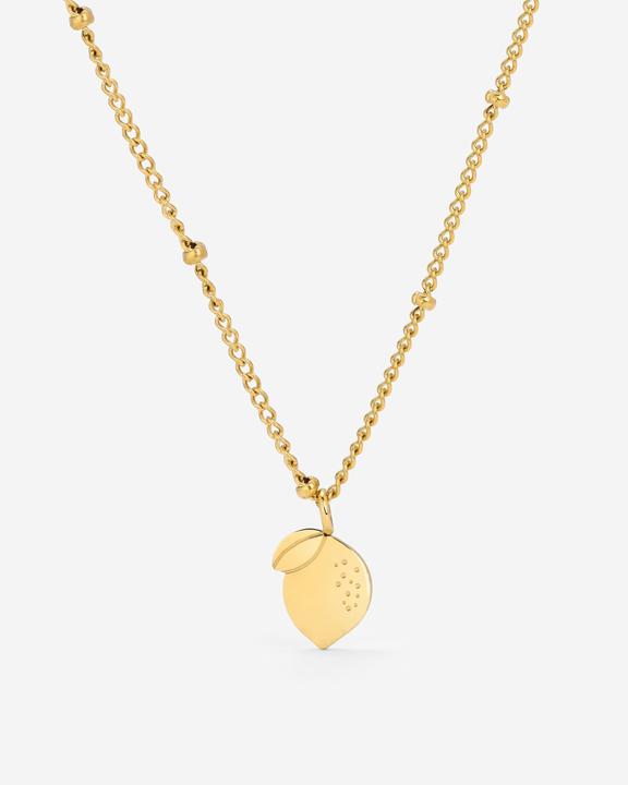 Luamaya When Life gives you Lemons Necklace (14 Karat Vergoldung, 316L Edelstahl, 43 - 48 cm)