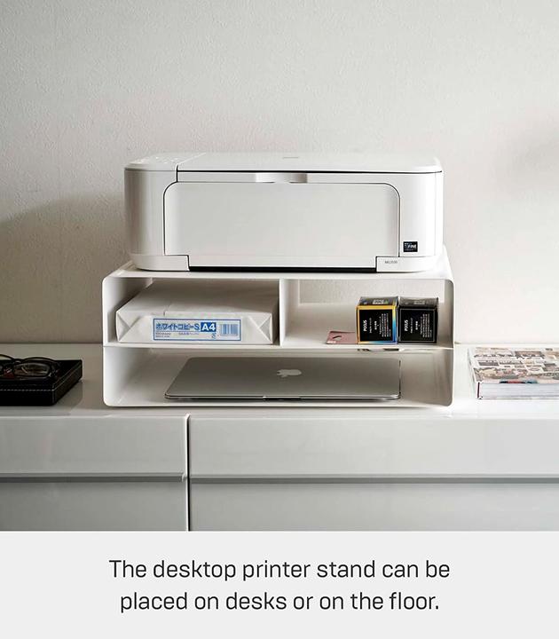 Actual product image Yamazaki Tower Printer Station, White (48 x 37 x 19 cm)