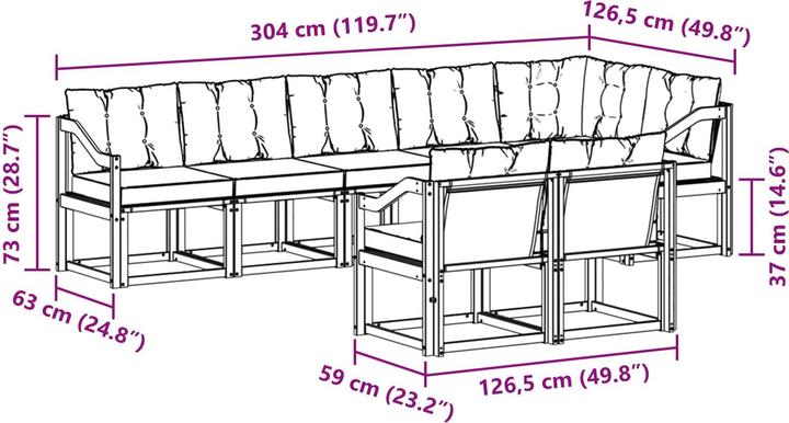 Produktbild vidaXL Outdoor-Sofa