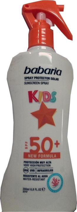 Babaria Unisex Kids Spray SPF50 200ml Vaporizer - Black (Sonnenspray, SPF 50, 200 ml)
