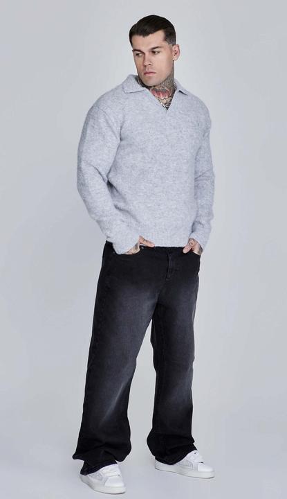 Actual product image Siksilk Pullover Knitted Polo Sweater (M)
