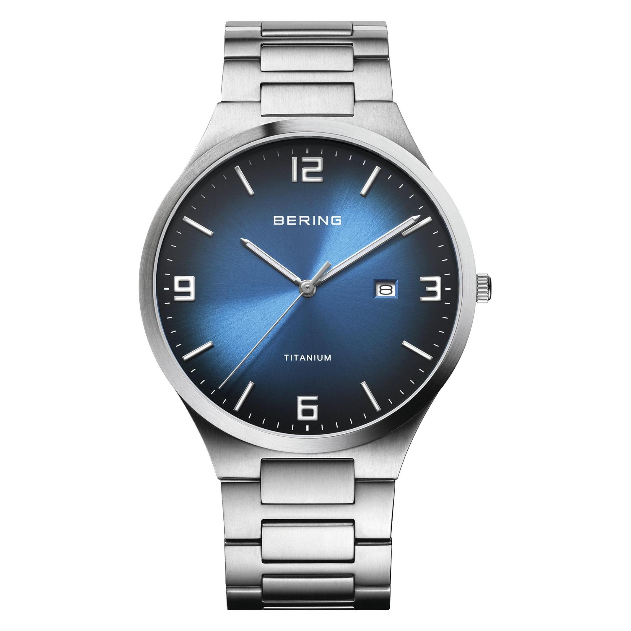 Bering, Armbanduhr, Titanium, Silber, (Analoguhr, 40 mm)