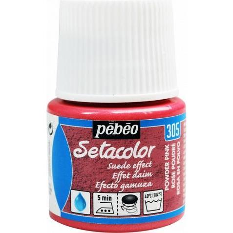 Pebeo, Künstlerfarbe + Bastelfarbe, Setacolor Opak Samteffekt (Pulverrosa, 45 ml)