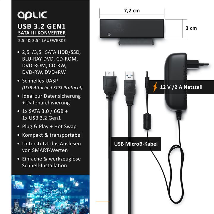 Actual product image Aplic USB 3.0 zu SATA III Konverter