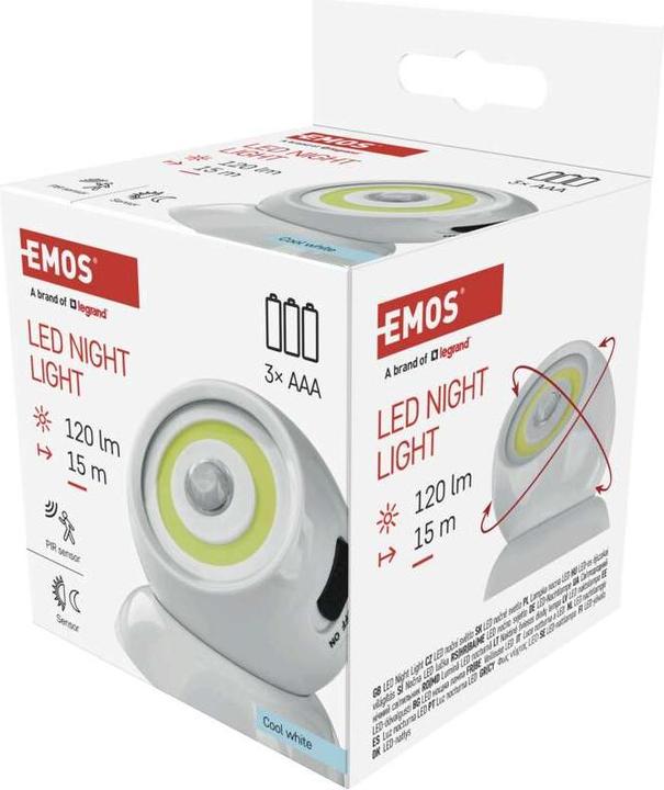 Produktbild Emos NIGHT LIGHT CW 3×AAA, PIR FSZRauto/ON/OFF