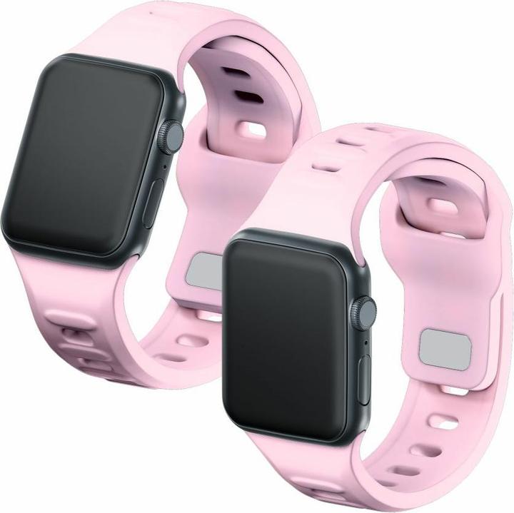 Actual product image 3MK Silicone Watch Strap różowy/powder pink dla Apple Watch 38/40/41mm (Silicone, Stainless steel)