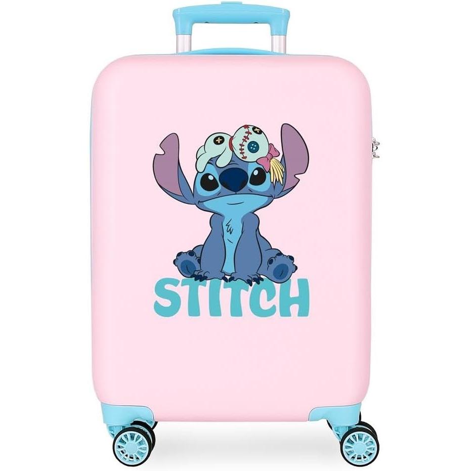 Disney, Valigia, Valigia cabina rigida con chiusura combinata laterale e ruote multidirezionali, Rosa, (35 l)
