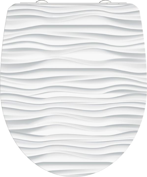 Schütte WC Sitz Duroplast WC-Sitz WHITE WAVE Absenkautomatik Schnellverschluss Quick Release 82584 Wellen