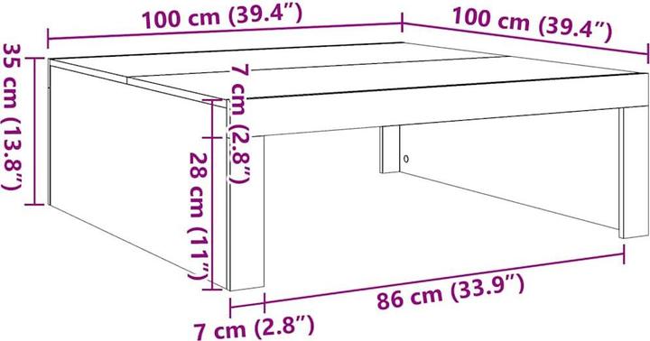 Image du produit vidaXL Couchtisch (100 x 100 x 35 cm)