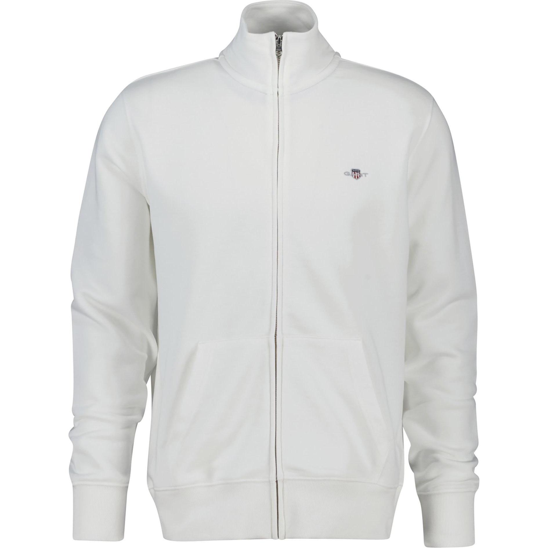GANT, Herren, Pullover, Regular Shield Full Zip Sweat, Weiss, (5XL)