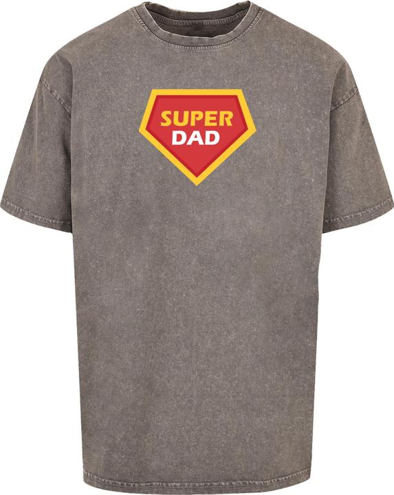 Produktbild Merchcode Fathers Day - Super dad Acid Washed Heavy Oversized Tee - 112921 (XL)