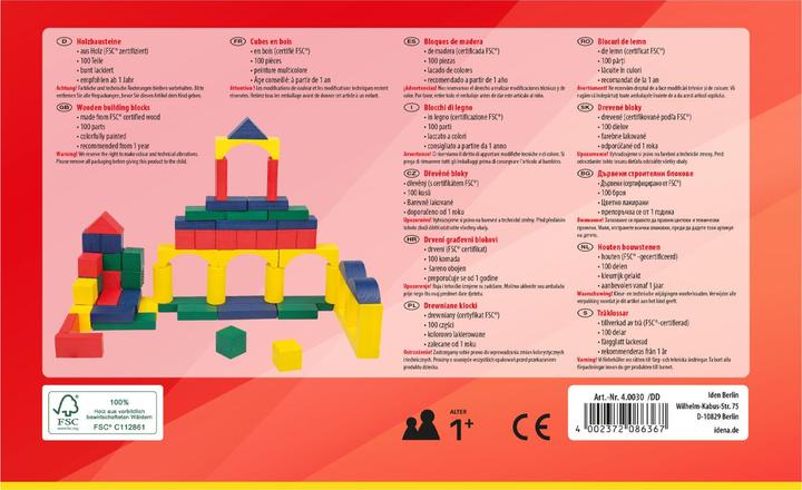 Produktbild Idena Holzbausteine im Eimer 100er FSC100%
