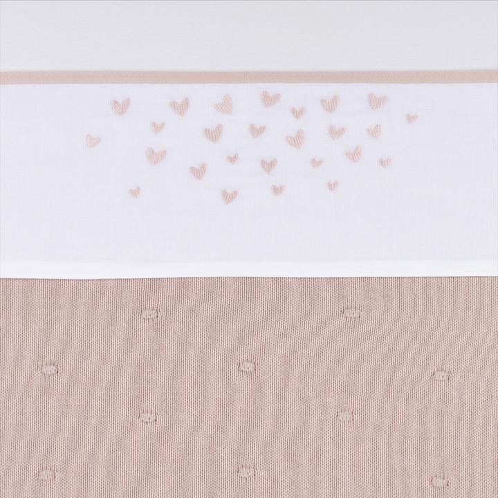 Actual product image Meyco Baby Hearts Crib Sheet Small - Soft Pink (75 x 100 cm)