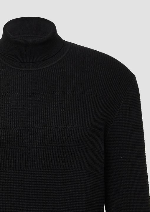 Produktbild s.Oliver Strickpullover Strukturmikx-Pullover aus reiner Baumwolle mit Rollkragen (S)