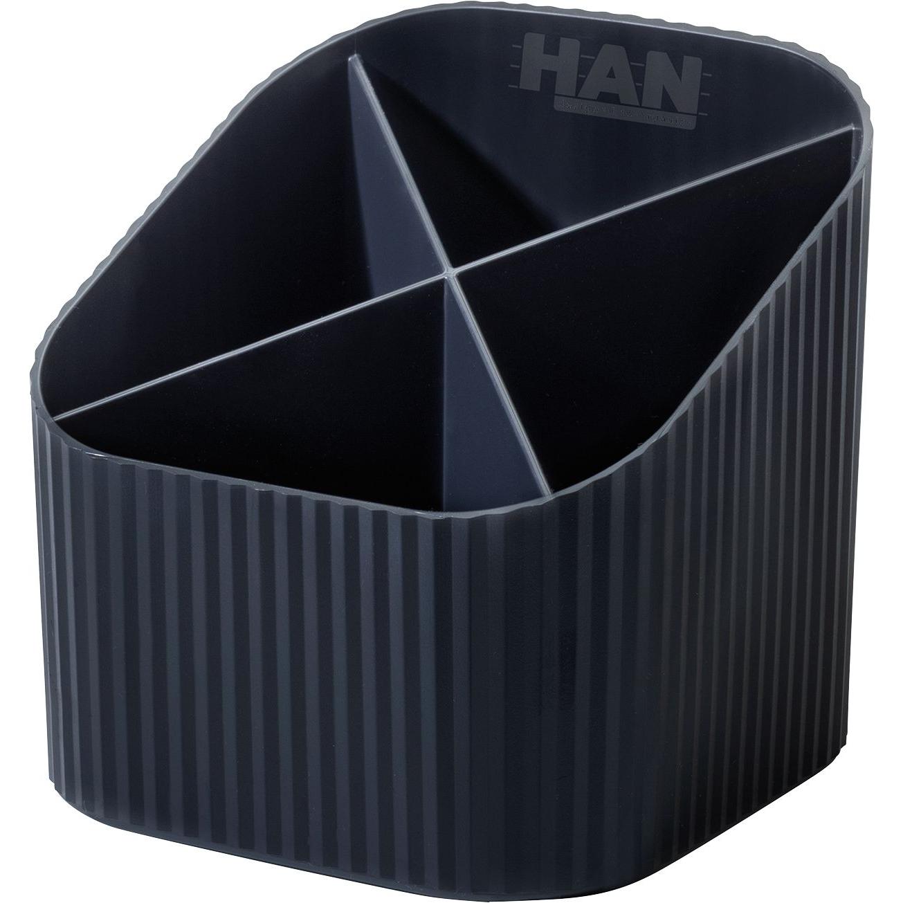 Han, Schreibtisch Accessoire, Schreibtischköcher KARMA, 4 Fächer, 80-100% Recyclingmaterial, öko