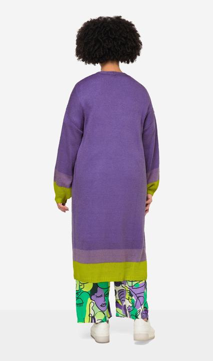 Actual product image Angel of Style Long Colorful Cardigan with Open Front and Balloon Sleeves (56)