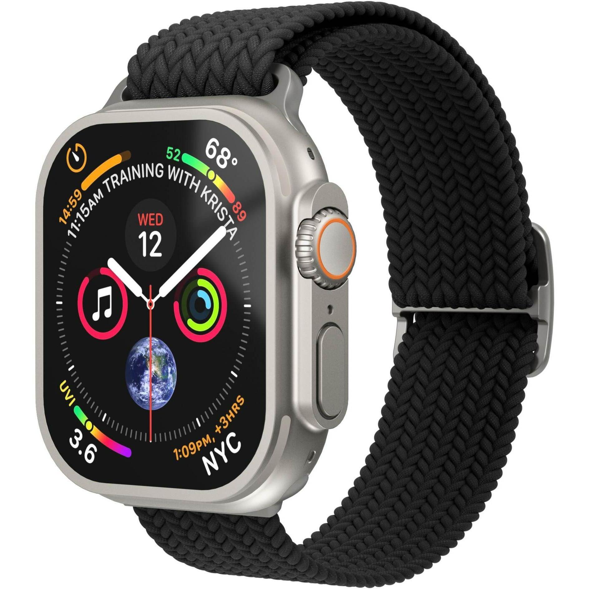 Vonmählen Woven Loop 44/45/46/49 mm One Size (Geflochtenes Nylon), Uhrenarmband, Schwarz