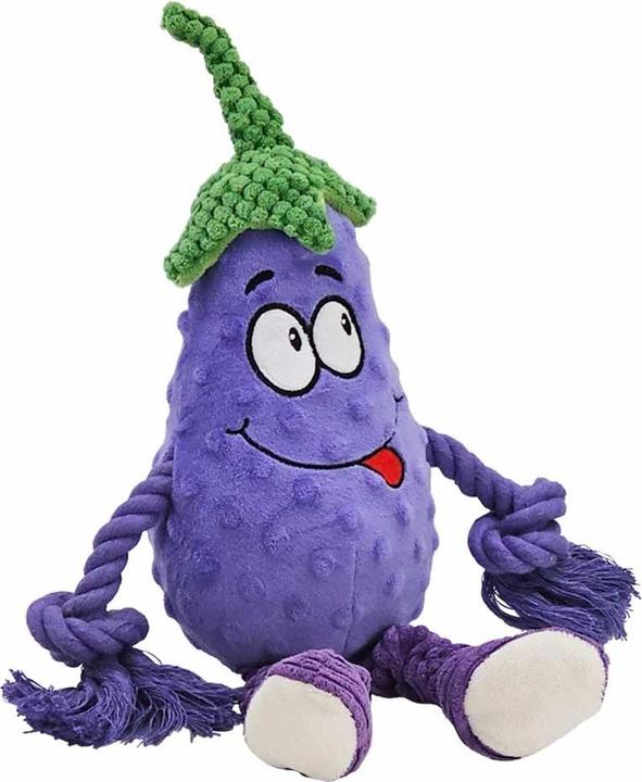 Nobby Peluche per cani Melanzana con corda (Cane di peluche)