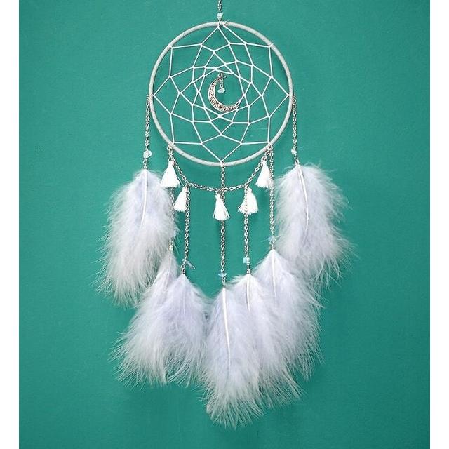 Cover-Discount DIY Bastel-Set Traumfänger Dreamcatcher Mond weiss