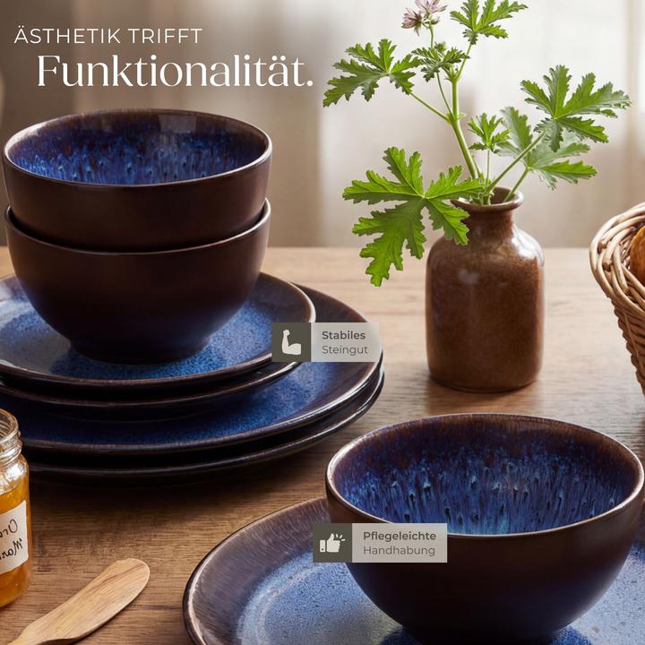 Actual product image tectake Mare tableware set in stoneware, for 6 people (24 pcs.)