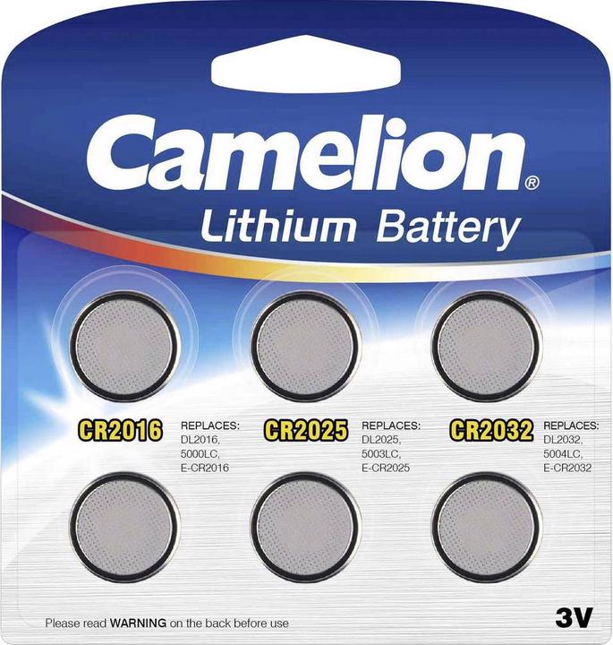 Immagine prodotto Camelion Set di miscele al litio CR2016, CR2025, CR2032 (6 pz., CR2025, CR2032, CR2016, 210 mAh)