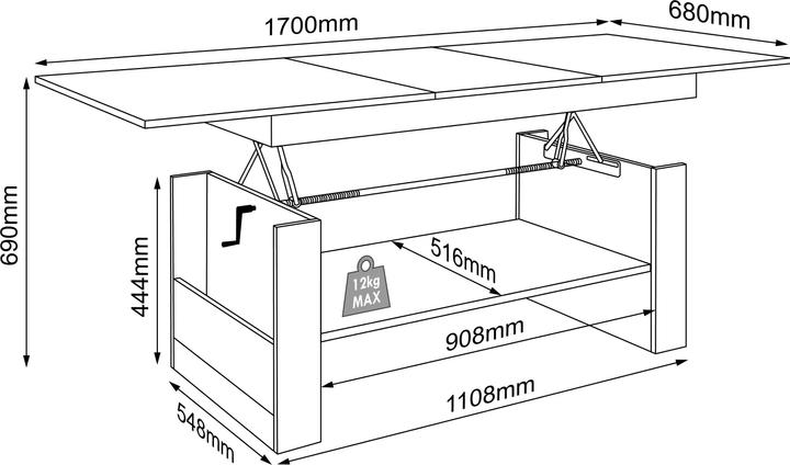 Produktbild VCM Kobila (115 x 58 x 52 cm)