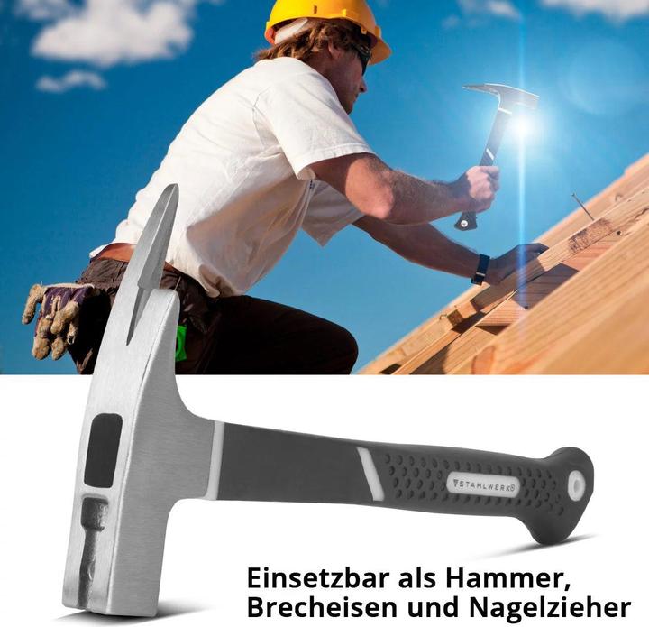 Produktbild Stahlwerk Hammer 4er Set Klauenhammer, Maurerhammer, Latthammer und Gummihammer (750 g)