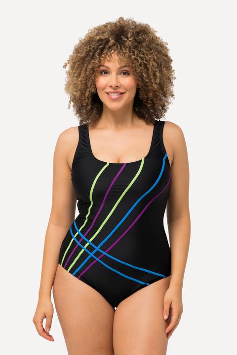 Image du produit Ulla Popken Maillot de bain, passepoil, sans bonnets souples, fronces (62)