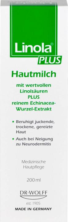 Actual product image Dr. Wolff Linola plus skin milk, 200 ml lotion (Body milk, 200 ml)