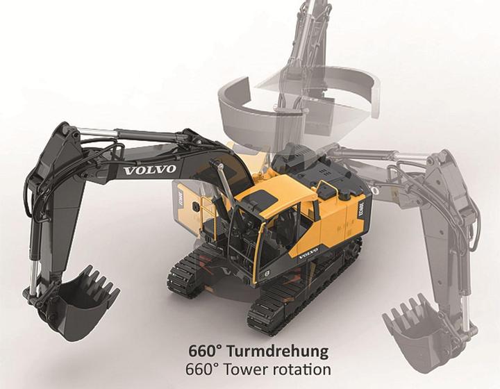 Actual product image Jamara Excavator Volvo EC160E Metal 1:16 2.4GHz Destruction Set