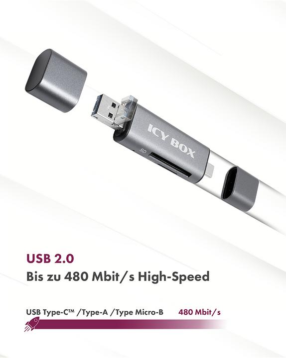 Produktbild Icy Box Ib-Cr200-C Sd (USB, USB 2.0 Micro-B)