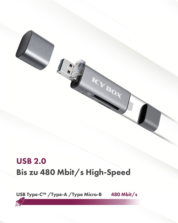 Actual product image Icy Box Ib-Cr200-C (USB, USB 2.0 Micro-B)